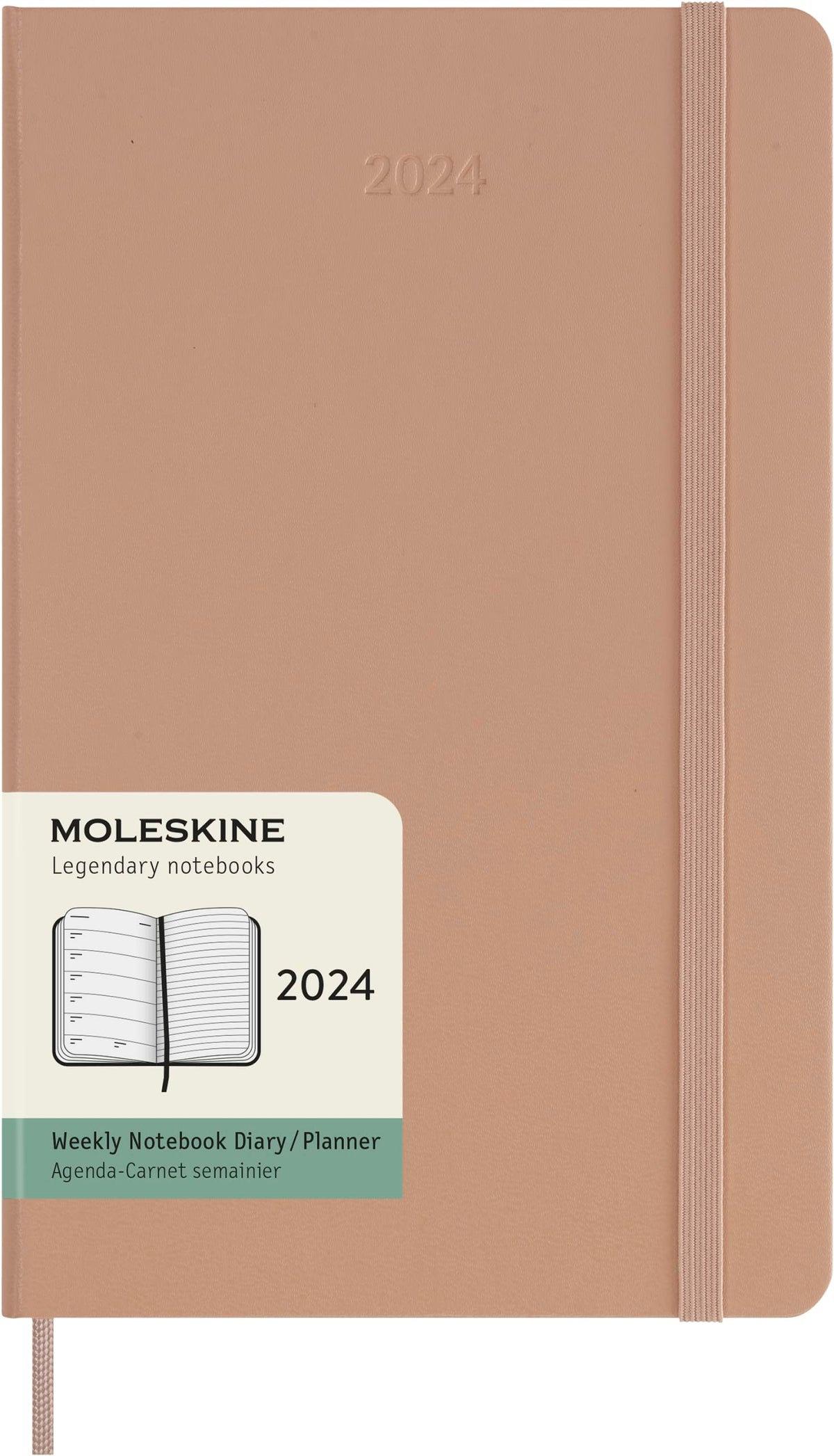 Moleskine Daily Agenda 12 Months 2024, Agenda 2024, Size Large 13x21, Soft  Cover