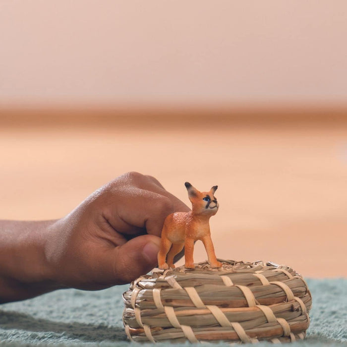 SCHLEICH 14868 Caracal Baby Wild Life Toy Figurine for children aged 3-8 Years