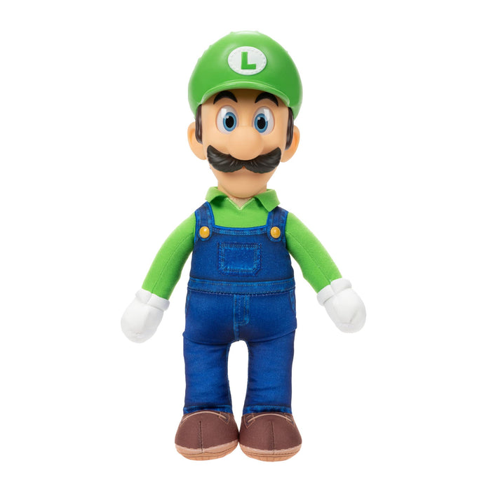 The Super Mario Bros. Movie Poseable Luigi Plush, Stands 14’ / 35cm Tall, Realistic Eyes and Fully-Articulated