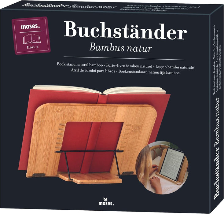 moses Bamboo Book Stand Natural