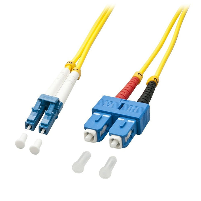 LINDY 47451 2m LC-LC OS2 9/125 Fibre Optic Patch Cable, Yellow