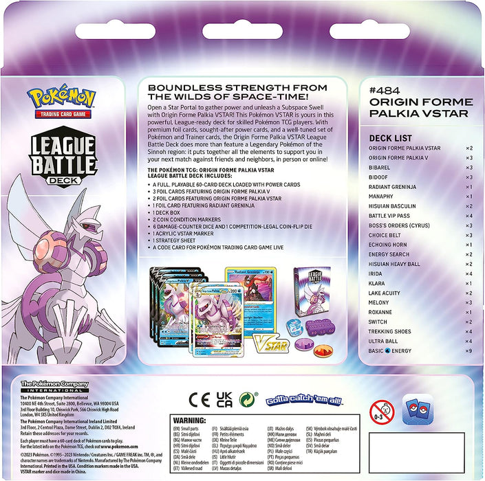 Pokémon TCG: Origin Forme Palkia VSTAR League Battle Deck (60-Card Ready-to-Play Deck, 3 Foil V Cards & 2 Foil VSTAR Cards)