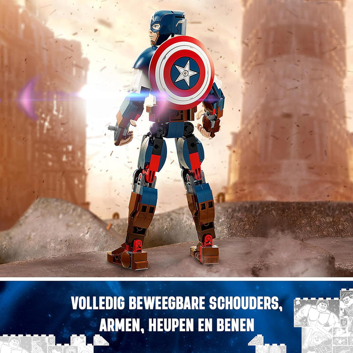 LEGO Marvel Captain America Construction Figure Buildable Toy with Shield, Avengers Collection, Play and Display Superhero Bedroom Accessory, Birthday Gift for Kids, Boys, Girls Aged 8+ 76258