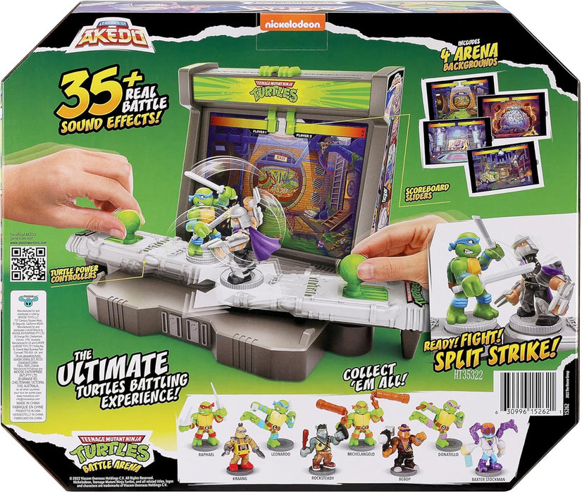 Legends Of Akedo Teenage Mutant Ninja Turtles Battle Arena with 35+ Battle Sound Effects and 2 Exclusive Battling Mini Warriors - Leonardo And Shredder,