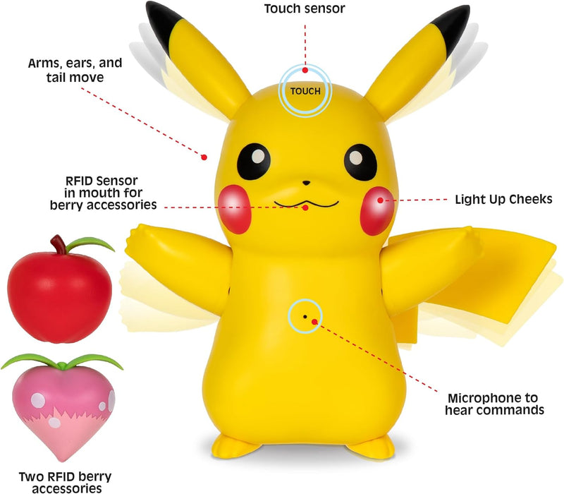 Pokémon Train and Play Deluxe Pikachu - 4.5-Inch Pikachu Figure with Lights, Sounds, and Moving Limbs plus Interactive Accessories