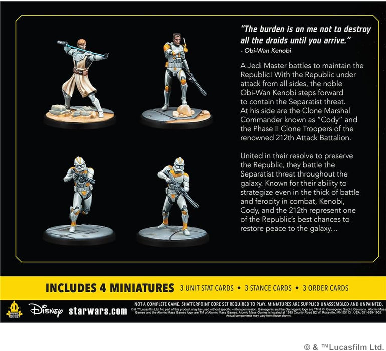 Atomic Mass Games | Star Wars Shatterpoint: Hello There - General Obi-Wan Kenobi Squad Pack | Miniatures and Card Game | Ages 14+ | 2 Players | 90 Minutes Playing Time 2. Squad Pack a) Star Wars Shatt