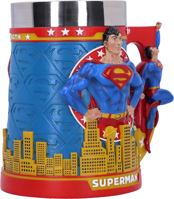 Nemesis Now Superman Man of Steel Tankard 15.5cm, Resin, Officially Licensed DC Merchandise, Superman Beer Mug, Cast in The Finest Resin, Expertly Hand-Painted, Removable Insert