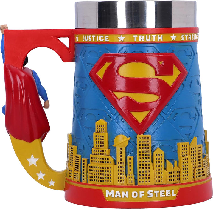 Nemesis Now Superman Man of Steel Tankard 15.5cm, Resin, Officially Licensed DC Merchandise, Superman Beer Mug, Cast in The Finest Resin, Expertly Hand-Painted, Removable Insert