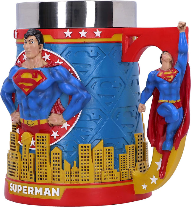 Nemesis Now Superman Man of Steel Tankard 15.5cm, Resin, Officially Licensed DC Merchandise, Superman Beer Mug, Cast in The Finest Resin, Expertly Hand-Painted, Removable Insert