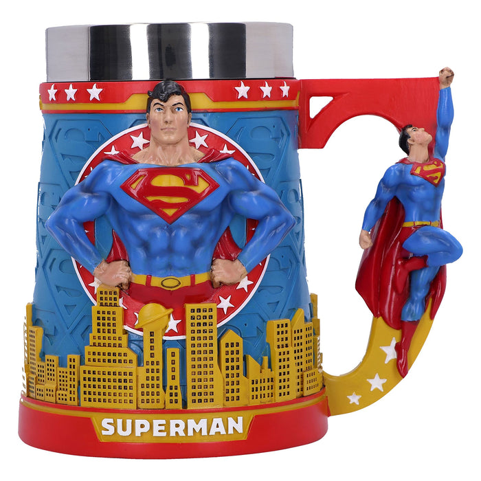 Nemesis Now Superman Man of Steel Tankard 15.5cm, Resin, Officially Licensed DC Merchandise, Superman Beer Mug, Cast in The Finest Resin, Expertly Hand-Painted, Removable Insert