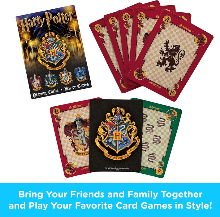 AQUARIUS Harry Potter Playing Cards - House Crests Themed Deck of Cards for Your Favorite Card Games - Officially Licensed Harry Potter Merchandise & Collectibles