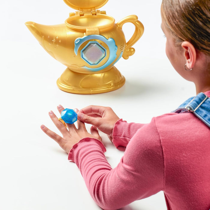 Magic Mixies Magic Genie Lamp with Interactive 8 inch Blue Plush Toy & 60+ Sounds and Reactions: Perform The Magic Steps to Unlock a Magic Ring & Reveal a Blue Genie Mixie From the Real Misting Lamp