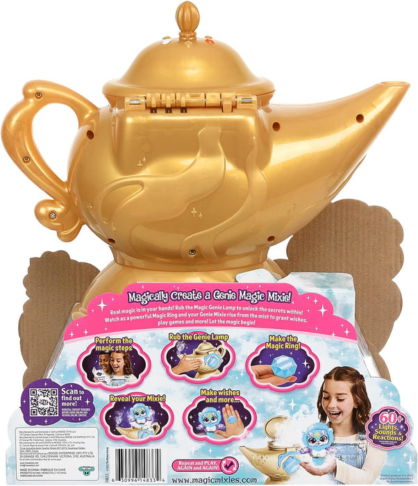 Magic Mixies Magic Genie Lamp with Interactive 8 inch Blue Plush Toy & 60+ Sounds and Reactions: Perform The Magic Steps to Unlock a Magic Ring & Reveal a Blue Genie Mixie From the Real Misting Lamp