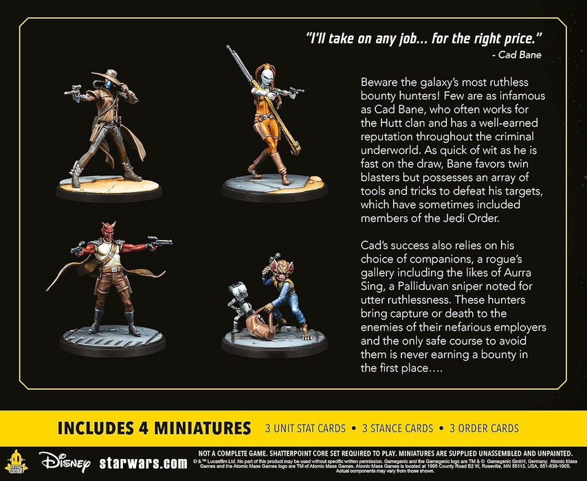 Atomic Mass Games | Star Wars Shatterpoint: Fistful of Credits - Cad Bane Squad Pack | Miniatures Game | Ages 14+ | 2+ Players | 90 Minutes Playing Time