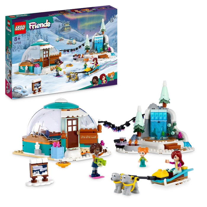 LEGO Friends Igloo Holiday Adventure Playset with Glamping Tent, 2 Sled Dogs, Mini-Dolls and Accessories, Winter Imaginative Play Toys for Girls, Boys, Kids Aged 8 and Up 41760 Single