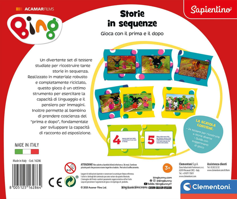 Clementoni 16286 Bing Sequences-Play for Future-Made in Italy-Educational Game, 3 Years+