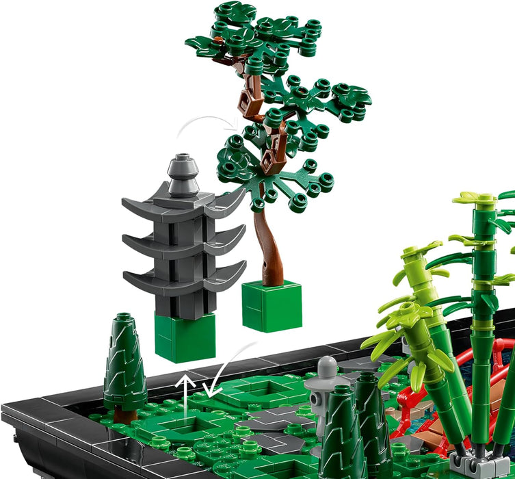 LEGO 10315 Icons Tranquil Garden, Botanical Zen Garden Kit for Adults with Lotus Flowers, Customisable Desk Decoration, Inspired by Japanese Traditions, Mindful Gardening Gift for Women, Men Single
