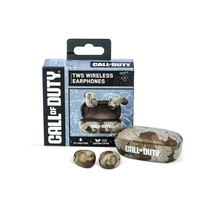 OTL Technologies COD283 Call of Duty ENC TWS Wireless Earphones with Wireless Charging Case - Desert Sand Camo