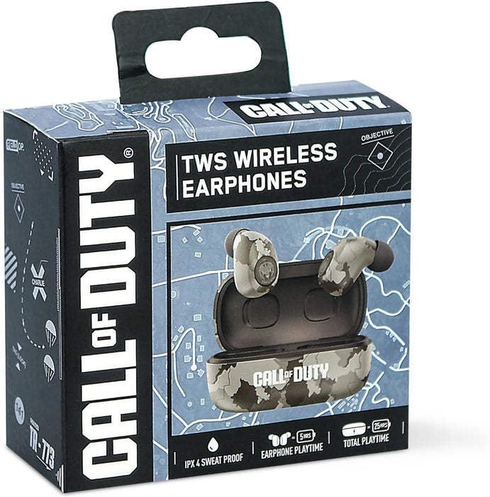 OTL Technologies COD283 Call of Duty ENC TWS Wireless Earphones with Wireless Charging Case - Desert Sand Camo