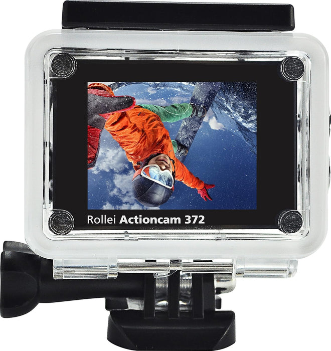 Rollei Actioncam 372 - Action Camcorder with Full HD Video Resolution 1080p/30 fps, Wide-angle lens, waterproof up to 30 m, incl. underwater protective case - Black