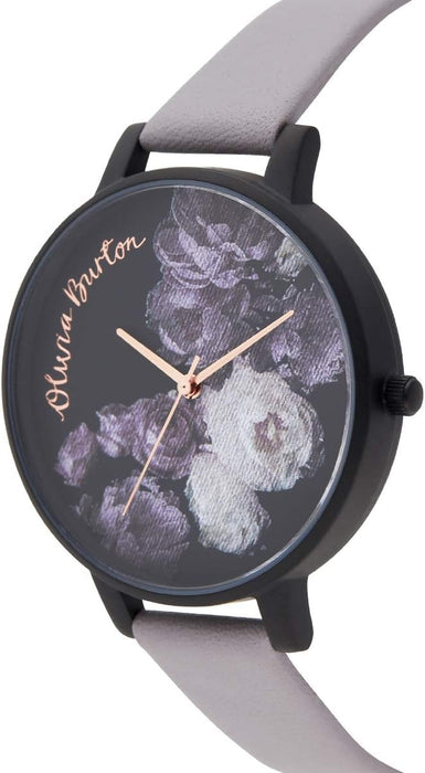 Olivia Burton Analogue Quartz Watch for Women with Grey Leather Strap - OB16AD11