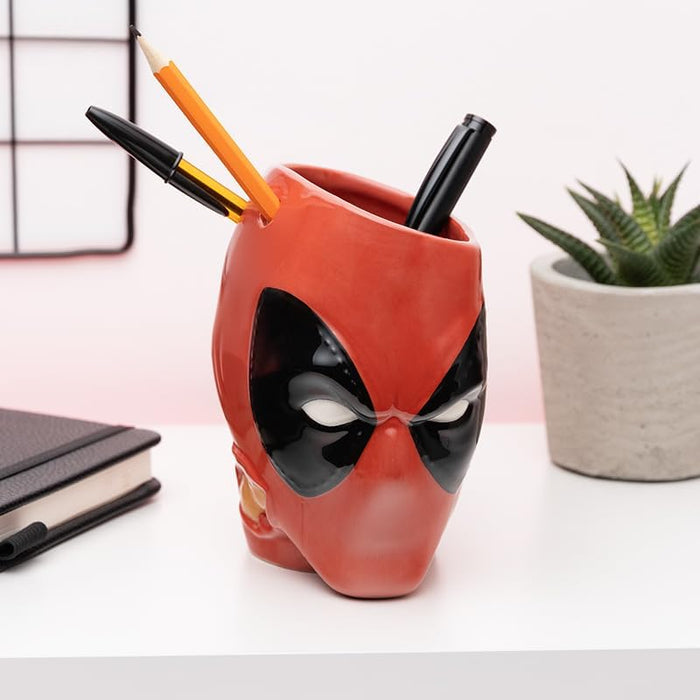 Paladone Deadpool Replica Pen Holder and Plant Pot - Superhero Desk Accessories, Decor & Novelty Gift - 13 cm Tall