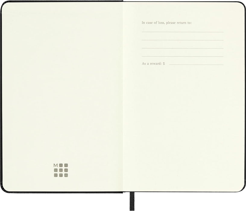 Moleskine Weekly Planner 2024-2025, Weekly Agenda 18 Months 2025, Horizontal Planner with Hard Cover and Elastic Closure, Pocket Size 9 x 14 cm, Color Black Hardcover Pocket