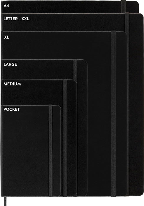 Moleskine Weekly Planner 2024-2025, Weekly Agenda 18 Months 2025, Horizontal Planner with Hard Cover and Elastic Closure, Pocket Size 9 x 14 cm, Color Black Hardcover Pocket