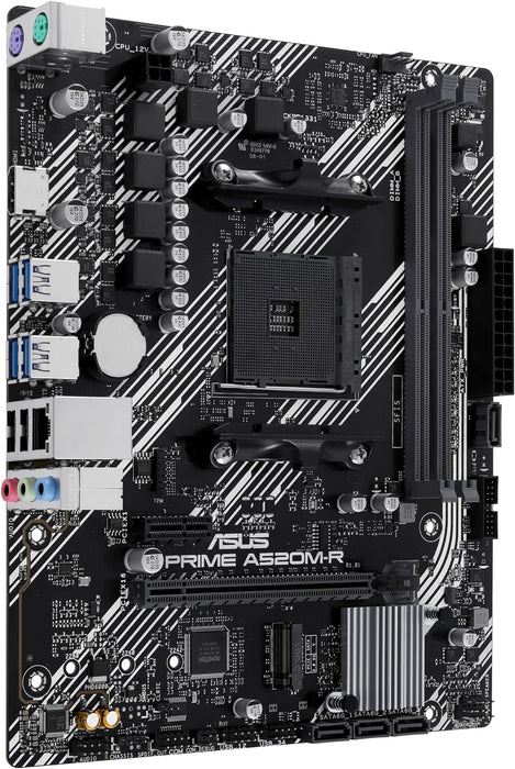 ASUS Prime A520M-R AMD Ryzen AM4 mATX Motherboard with M.2 Support, Realtek 1Gb Ethernet, HDMI, SATA 6Gbps, 5Gbps USB Support Rear and Front, Black