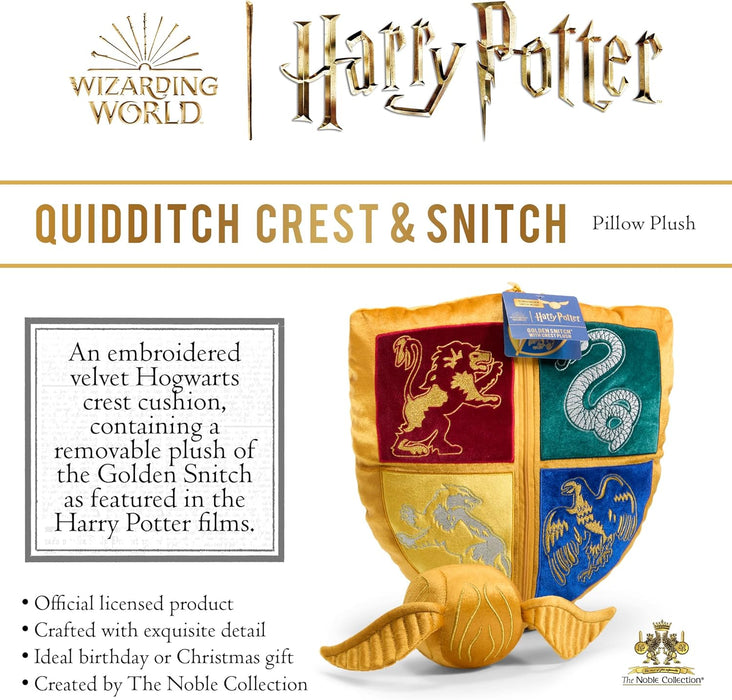 NOBLE Hogwarts Shield Plush With Golden Snitch 36Cm