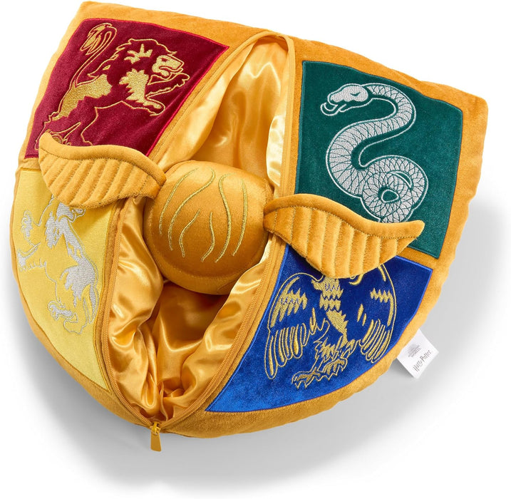 NOBLE Hogwarts Shield Plush With Golden Snitch 36Cm