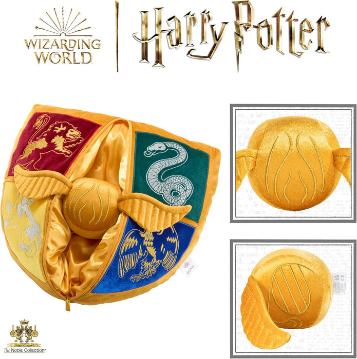 NOBLE Hogwarts Shield Plush With Golden Snitch 36Cm