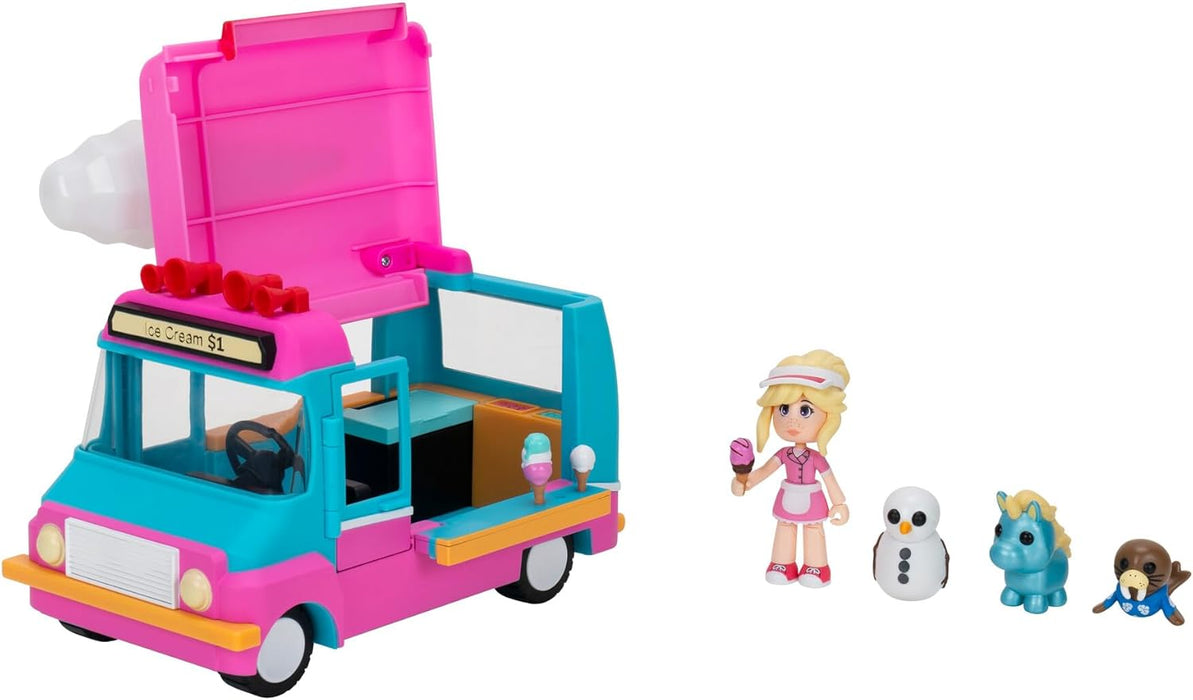 Adopt Me! Ice Cream Truck - Transforming Vehicle with Lights and Sounds - Top Online Game - Exclusive Virtual Item Code Included