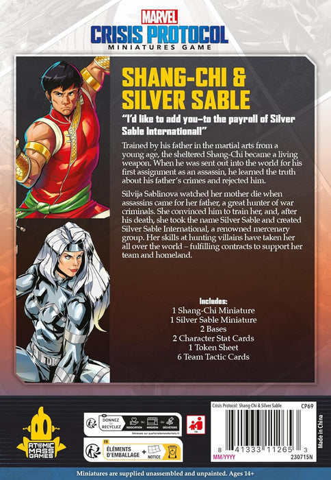 ATOMIC MASS GAMES | Marvel Crisis Protocol - Shang Chi & Silver Sable | Miniatures Game | Ages 14+ | 2 Players | 45 Minutes Playing Time