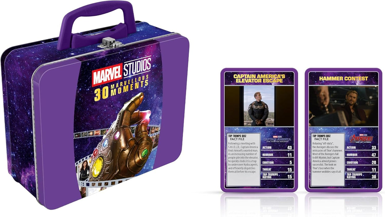Top Trumps Marvel 30 Moments Tin Educational Entertaining card game for 2 plus players makes a great gift for ages 12 plus