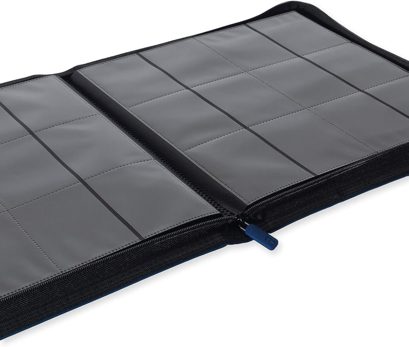 Vault X Premium Exo-Tec XL Zip Binder - 12 Pocket XL Trading Card Album Folder - 624 Side Loading Pocket Binder for TCG (Blue) Blue Xl