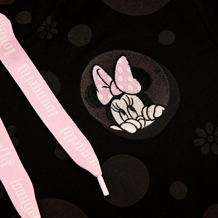 Loungefly Minnie Rocks The Dots Florals Unisex Hoodie Large