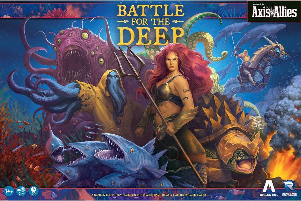 Renegade Games: Battle for The Deep - Powered by Axis & Allies, Board Game, Underwater Setting, Aquatic Factions, 2v2, Ages 14+, 2-4 Players, 90 Min