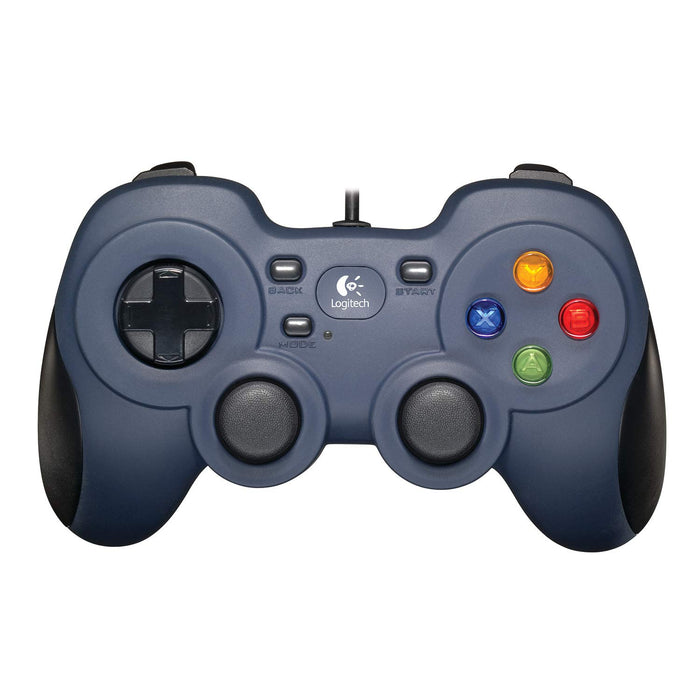 Logitech F310 Wired Gamepad, Controller Console Like Layout, 4 Switch D-Pad, 1.8-Meter Cord, PC - Grey/Blue Single