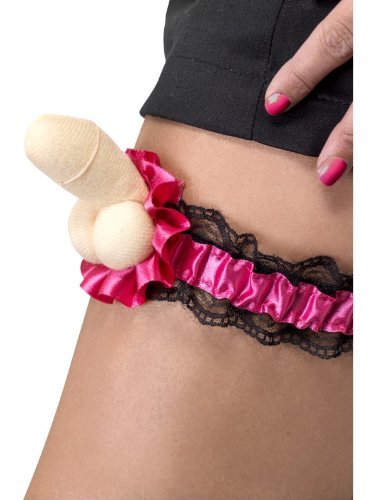 Smiffys Hen Night Plush Willy Garter, Pink