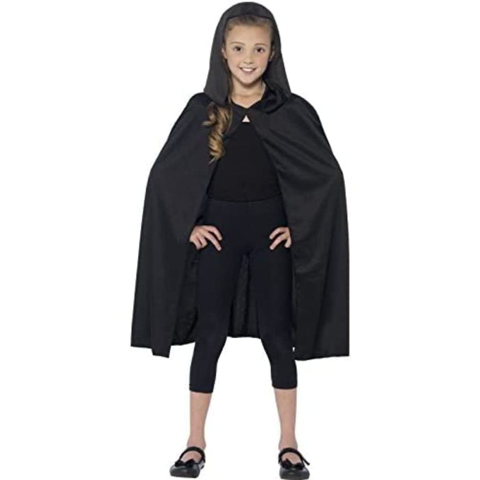 Smiffys Hooded Cape, Black