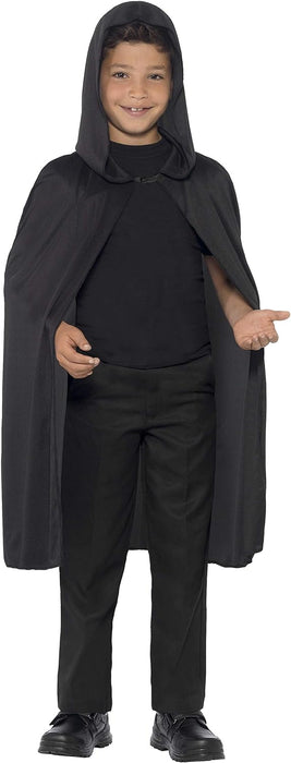 Smiffys Hooded Cape, Black