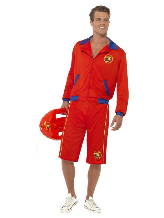 Smiffys Baywatch Beach Men's Lifeguard Costume, Red (Size L)