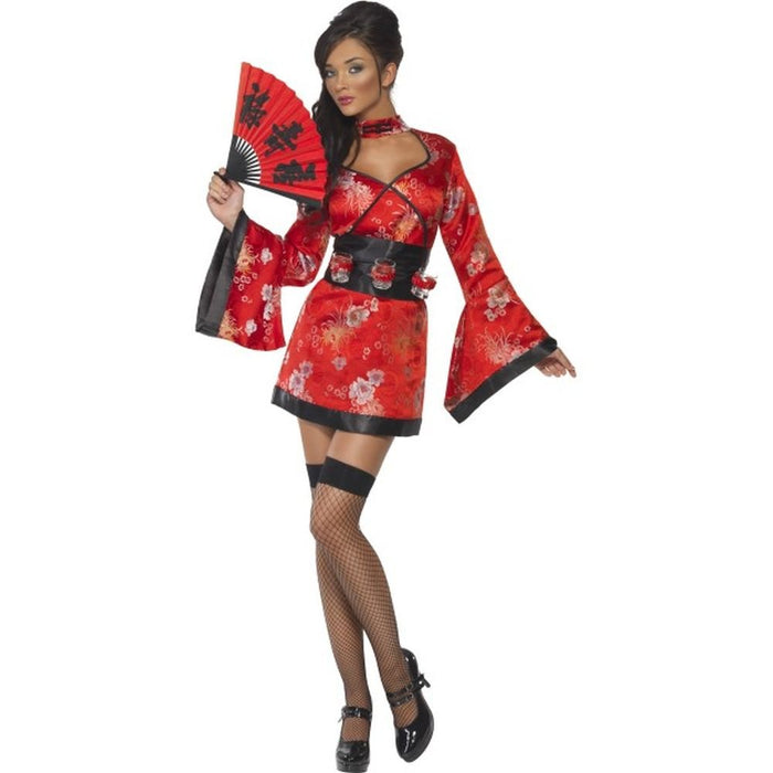 Smiffys Vodka Geisha Costume, Red (Size M)