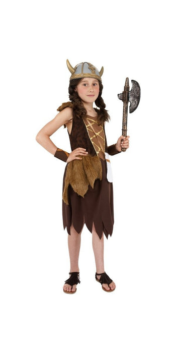 Smiffys Viking Girl Costume, Brown (Size L)