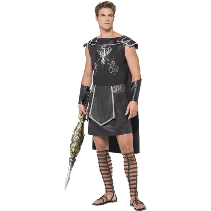 Smiffys Male Dark Gladiator Costume, Black (Size L)