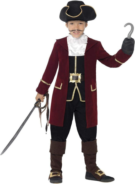 Smiffys Deluxe Pirate Captain Costume, Black (Size M)