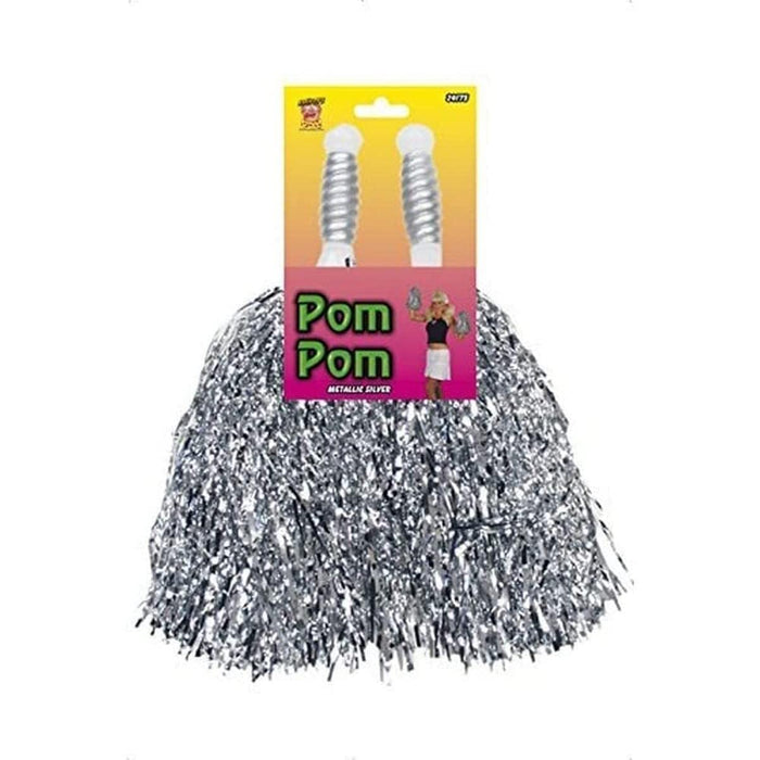 Smiffys Pom Poms Metallic, Silver