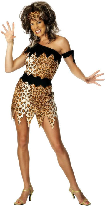 Smiffys Cavewoman Costume, Brown (Size S)