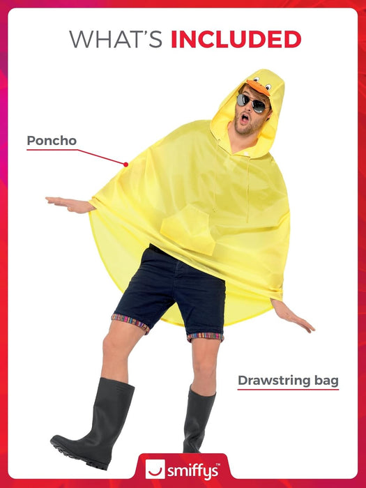 Smiffys Duck Party Poncho, Yellow